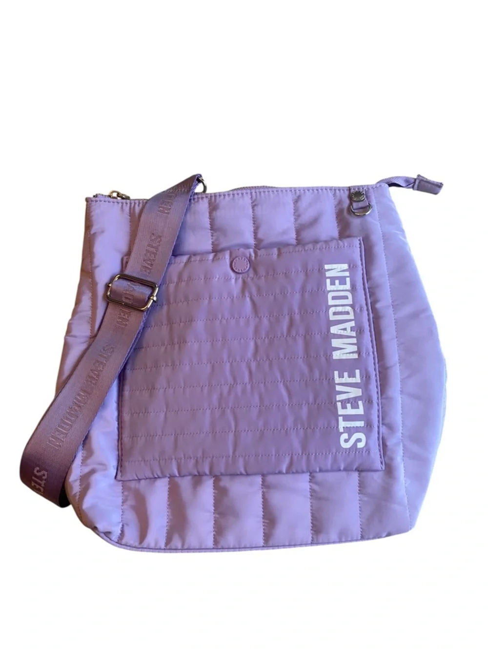 3/$29 Steve Madden Sumba Purple Quilted Nylon Backpack